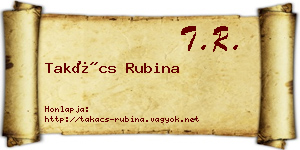 Takács Rubina névjegykártya