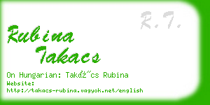 rubina takacs business card